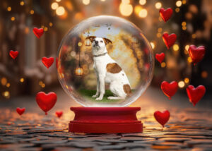 Chase -Parson Russel Terrier- in snow globe. 