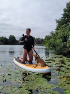 Churro-Chihuahua X Yorkshire Terrier - on paddleboard 2.