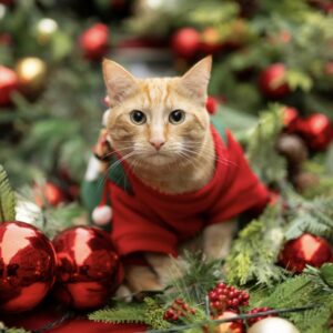 Simba the Cat at christmas